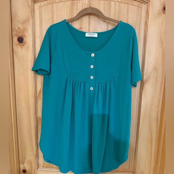 Set of 3 Zenana Boutique Blue, Green and Black Button-Down Tops size Large  NWOT - Picture 4 of 4